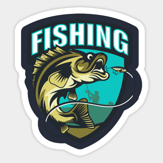 Fishing Fisherman Fish Sticker by letnothingstopyou